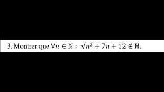 Solution Dexercice sur la Logique  raisonnement par labsurde  Nombre nappartient pas à N [upl. by Enirac]