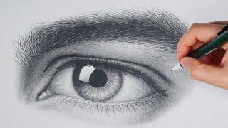 How to Draw a REALISTIC EYE [upl. by Mcgannon777]