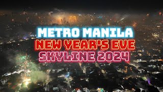 Metro Manila New Years Eve Skyline 2024 [upl. by Arriek]