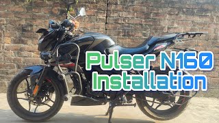 My pulser N160 CRASH GUARD TOP RACK FOG LIGHT installation [upl. by Phebe350]