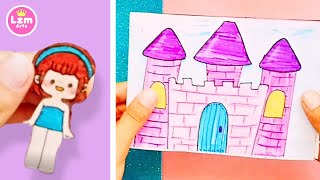 Princess Paper Doll Mini Castle House Handmade [upl. by Towne]