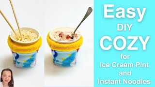 Super Easy Last Minute Christmas Gift that will get used DIY Ice Cream  Instant Noodles Cozy [upl. by Kurtz]