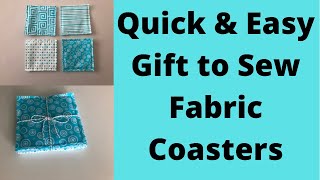 Fabric Coasters A Quick amp Easy Gift To Sew [upl. by Jordain251]