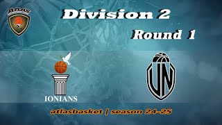 Atlasbasket  Div 2Round 1  IONIANS vs UNBROKEN [upl. by Hakym827]