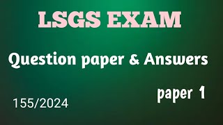 LSGI Secretary Question Paper with Answers 1552024  Paper 1 [upl. by Josefina]