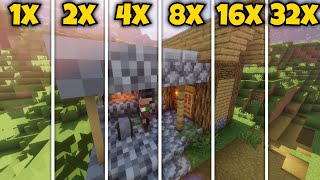 1x vs 2x vs 4x vs 8x vs 16x vs 32x texture packs [upl. by Worsham]