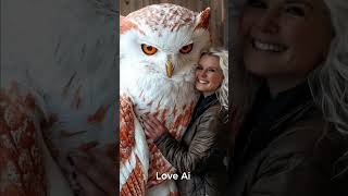 Would you hold this Giant Owl 🦉🥰💕 aiart [upl. by Lewak]