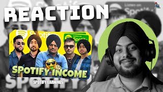 Reaction on Top 10 Punjabi Singers Spotify Earnings 🤑 [upl. by Elawalo]