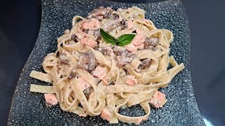 Recette de tagliatelle au saumon recette facile et simple👌🏽 [upl. by Laise]