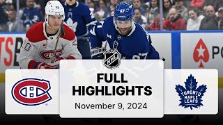 NHL Highlights  Canadiens vs Maple Leafs  November 09 2024 [upl. by Maisey]