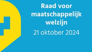 Raad voor maatschappelijk welzijn Zottegem 21 oktober 2024 [upl. by Ttreve838]