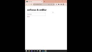 How to use onFocus amp onBlur in React js [upl. by Goddord]