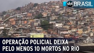 Operação no complexo de favelas da Penha deixa pelo menos 10 mortos  SBT Brasil 020823 [upl. by Adnamahs]