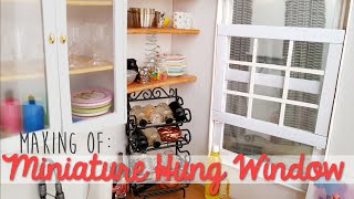 DIY MINIATURE How to make WORKING HUNG WINDOWS for DOLLHOUSES or BARBIE dolls with EVERYDAY items [upl. by Lindie]