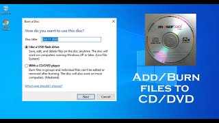 AddBurn files to CDDVD Windows 1110  2023 pdfdocpptmusicvideoetc [upl. by Kamat235]