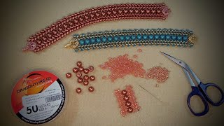 Cabochon and Superduo Herringbone Bracelet Tutorial [upl. by Notlehs]