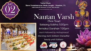 🔴LIVE  Nutan Varsh Sabha amp Annakut  Vadtal Dham Houston  SSAUSM Houston [upl. by Oalsinatse960]