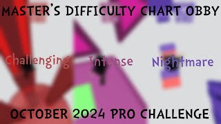 MDCO Masters Difficulty Chart Obby  October 2024 Pro Challenge [upl. by Yleme]