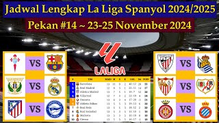 Jadwal Liga Spanyol Pekan ke 14  Celta Vigo vs Barcelona  La Liga 20242025 [upl. by Alek198]