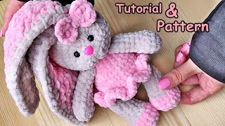 Crochet BUNNY  RABBIT with colored ears 😍 Amigurumi  Tutorial Part 1 [upl. by Colville904]