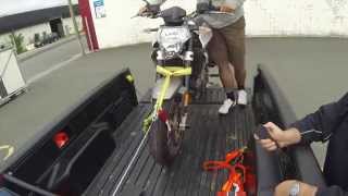 Loading unloading motorcycle into truck bed [upl. by Bolling]