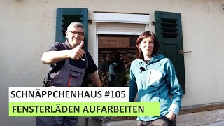 Alte Fensterläden restaurieren  Holzwerkstatt 🏡 Bauvlog 105 [upl. by Merrell]