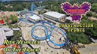 Busch Gardens Tampa Bay Phoenix Rising  General Park Construction Update 52224 Ride Vehicles On [upl. by Minnie]