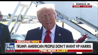 Trump Speaks To The Press In Michigan Kamala quotIs A Loserquot [upl. by Anad]