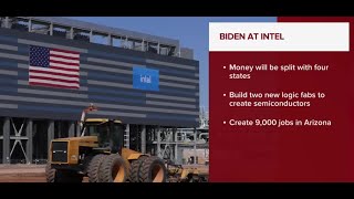 Biden to tout government investing 85 billion in Intels computer chip plants in four states [upl. by Odranoel]