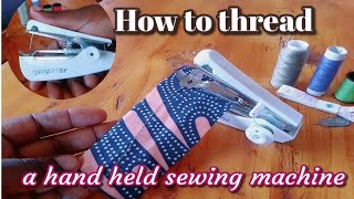 Ep1 How to thread a portable sewing machine or stapler aka handheld sewing machine noelcrafts [upl. by Oidale907]