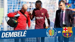 La lesión de Ousmane Dembélé en el Getafe CF vs FC Barcelona [upl. by Aramad]