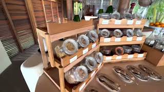 Huvafen Fushi Maldives  Celsius restaurant  breakfast 🥞 food 🍱 display [upl. by Retsevlys]