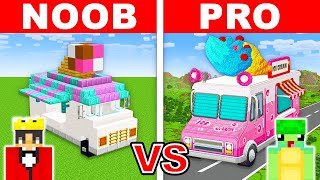 NOOB vs PRO ICE CREAM TRUCK HOUSE Build Challenge in Minecraft [upl. by Zerimar]