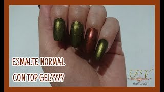 ESMALTE NORMAL Y SELLANDO CON GEL TOP COAT  SE CRAQUELA [upl. by Aivek]