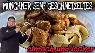 Münchner Senf Geschnetzeltes  schnelles Rezept für die Pfanne [upl. by Lurette]