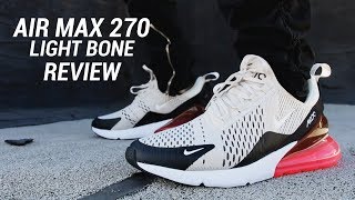 NIKE AIR MAX 270 LIGHT BONE REVIEW [upl. by Yknip626]