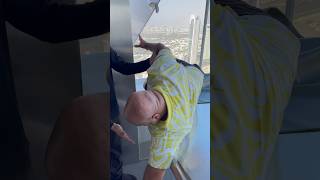 Bhola Record scared of Glass Slide in Sky Views Observatory Dubai [upl. by Rolfe]