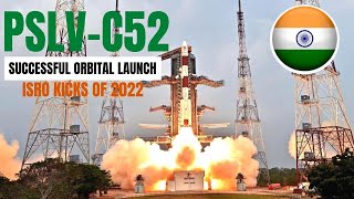 India’s ISRO blasts off first successful orbital launch of 2022 with PSLVC52 [upl. by Arvell]