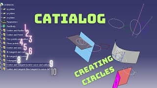 Creating Circles  CATIA V5  CATIALOG [upl. by Yeldnarb]