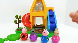 चलो Peppa Pig Weebles और एक मजेदार Dollhouse के साथ खेलते हैं  Genvies playhouse in hindi peppa pig [upl. by Eiltan678]