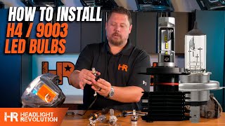 How to install H4 or 9003 LED Headlight Bulbs  Tips and Tricks from Headlight Revolution [upl. by Volney]