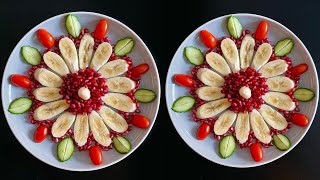 Beautiful Fruits Decoration Gaye Holud’s Fruits Decoration Banana amp Pomegranate Flower Decoration [upl. by Ilrebma]