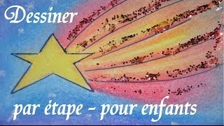 Apprendre le dessin facile à faire par étape  comète étoile filante flamboyante [upl. by Servetnick]