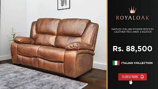 Royaloak  Naples Italian Leather Recliner 2 Seater [upl. by Farmelo]