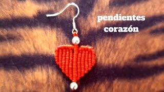 Pendientes corazón ❤ macraméMANUALIDADES FACILES PARA HACER EN CASA [upl. by Asfah]