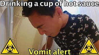 vomit drinking 1 cup of hotsauce [upl. by Ku]