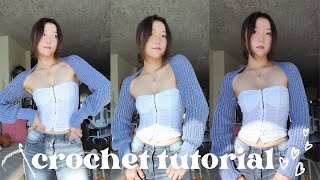 beginner friendly shrug bolero crochet tutorial [upl. by Heriberto]