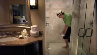 Crowne Plaza David Leadbetter hits Sand Wedge from shower [upl. by Ilek371]