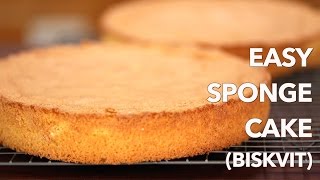 Easy European Sponge Cake Recipe Biskvit  ONLY 4 Ingredients [upl. by Tilla329]