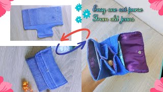 How to DIY Wallet from Old Jeans  Upcycling Jeans [upl. by Anila]